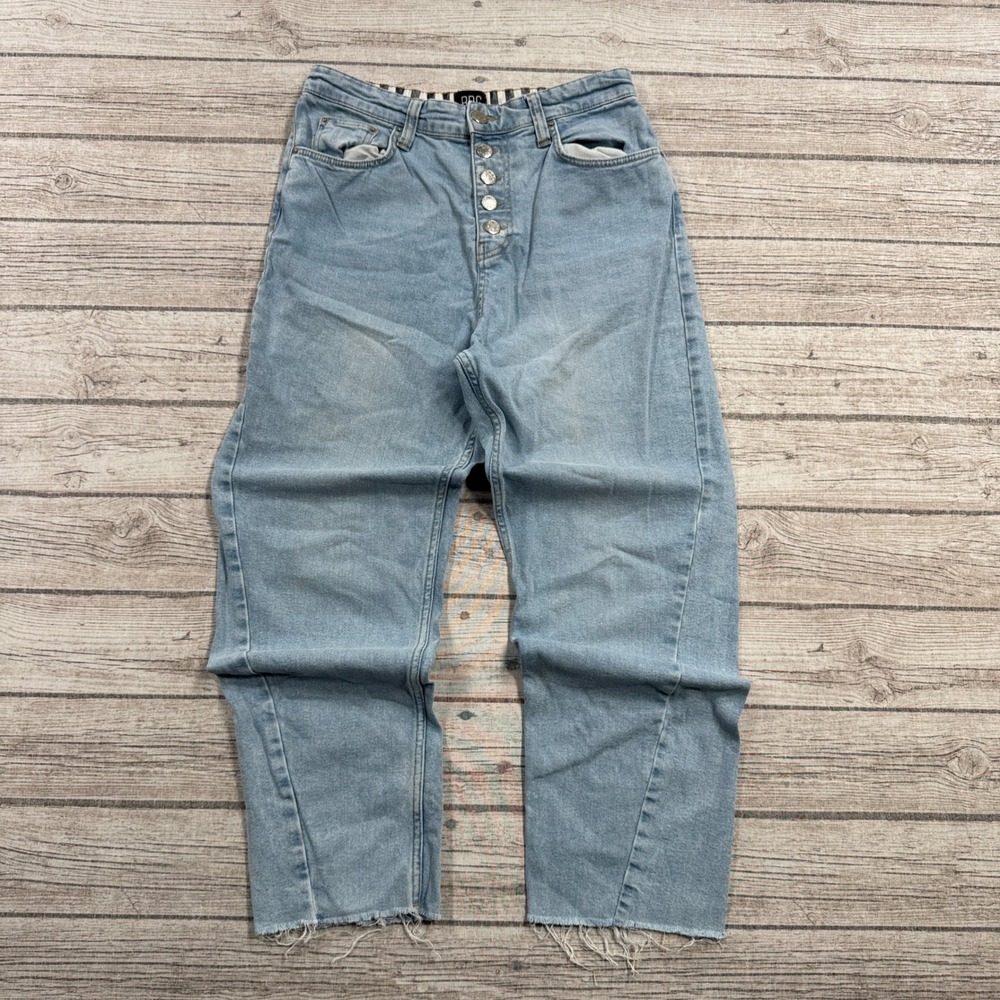 BDG Jeans Womens 29 Blue Light Wash Girlfriend High Rise Button Fly Straight Leg